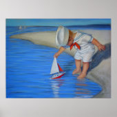 Niedliche Dekoration Art Beach Poster, Sailor Boy (Vorne)