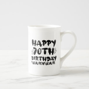 Niedliche dekorative glücklich 70. Geburtstag, sie Porzellantasse
