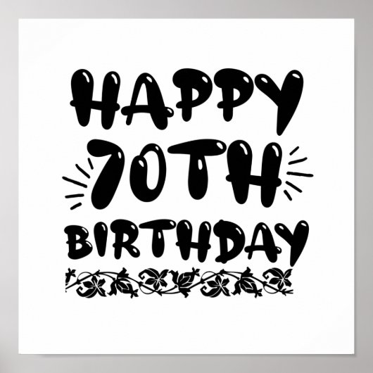 Niedliche dekorative glücklich 70. Geburtstag, sie Poster (Vorne)