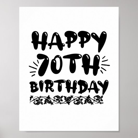Niedliche dekorative glücklich 70. Geburtstag, sie Poster (Vorne)