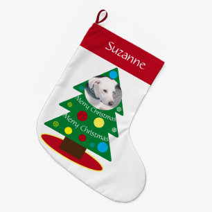 Niedliche dekorierte Weihnachtsbaume Hunde Weihnac Großer Weihnachtsstrumpf