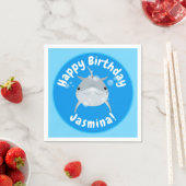 Niedliche Delfinblasen Cartoon Illustration Serviette (Beispiel)