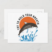 Niedliche Delfine - Atem anhalten Postkarte (Vorne/Hinten)