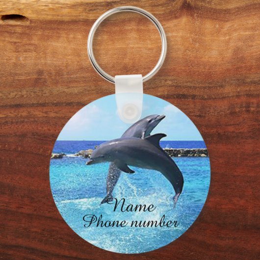 Niedliche Delfine im Meer Schlüsselanhänger (Vorderseite)