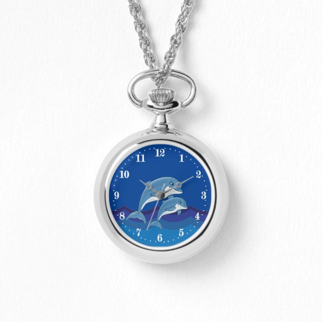 Niedliche Delfinfreunde Armbanduhr (Vorderseite)