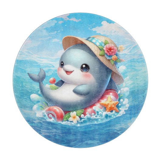 Niedliche Delfinfreunde Schneidebrett (Vorderseite)