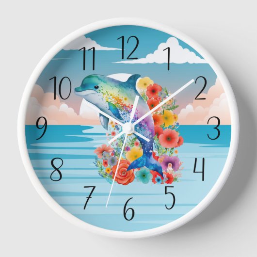niedliche Delfinfreunde Uhr (Vorderseite)