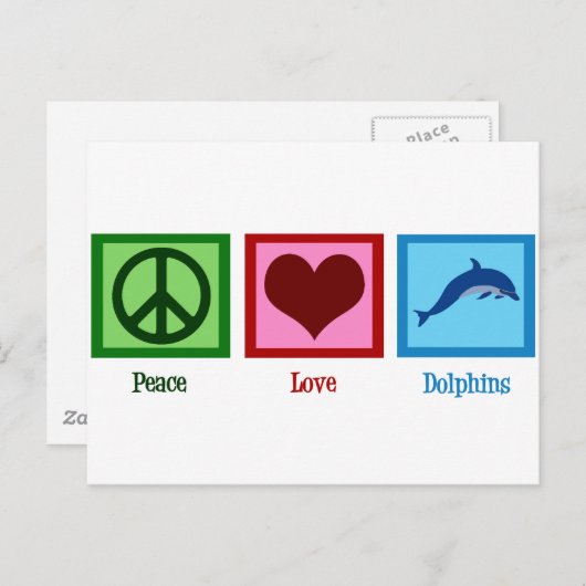 Niedliche Delphin Mascot Liebe Dolphine Postkarte (Vorne/Hinten)