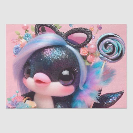 Niedliche Delphin Seidenpapier (Vorderseite)