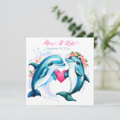 Niedliche Delphine Dankeskarte (Stehend Vorderseite)