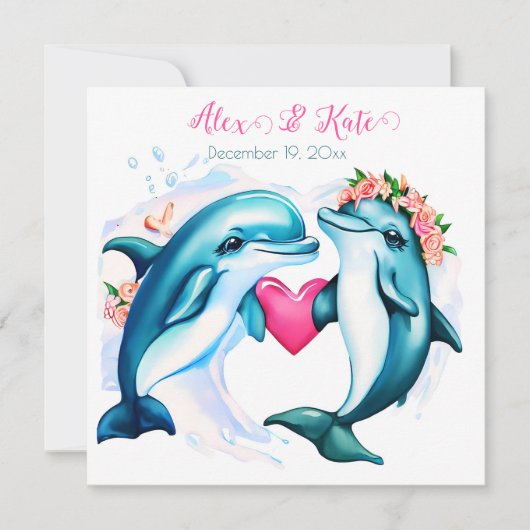 Niedliche Delphine Dankeskarte (Vorderseite)