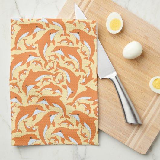 Niedliche Delphine Geschirrtuch (Viertel Falte)