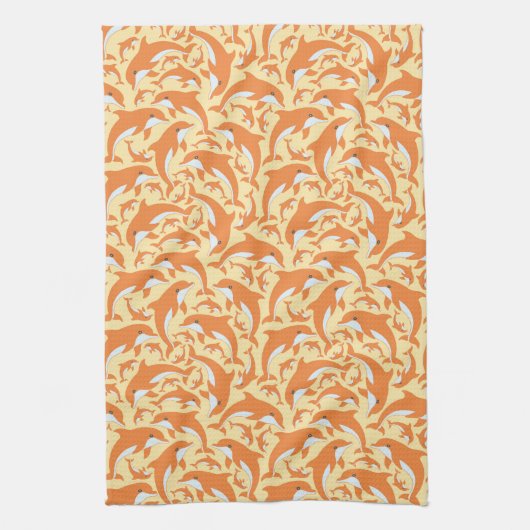 Niedliche Delphine Geschirrtuch (Vertikal)