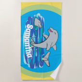 Niedliche Delphine helle Cartoon Handtuch (Vorderseite)