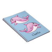 Niedliche Delphine individuelle Name Notebook Notizblock (Rechte Seite)