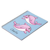 Niedliche Delphine individuelle Name Notebook Notizblock (Linke Seite)