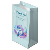 Niedliche Delphine-Kreatur Geburtstag Vielen Dank Kleine Geschenktüte (Vorderseite Schrägansicht)