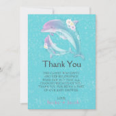 Niedliche Delphinen Girl Babydusche Danke Karte (Vorderseite)