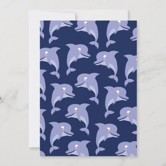 Niedliche Delphinkinder 1. Geburtstag Party Einladung (Rückseite)