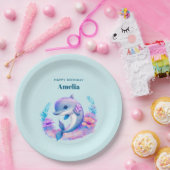 Niedliche Delphinkreatur Geburtstag Pappteller (Party)