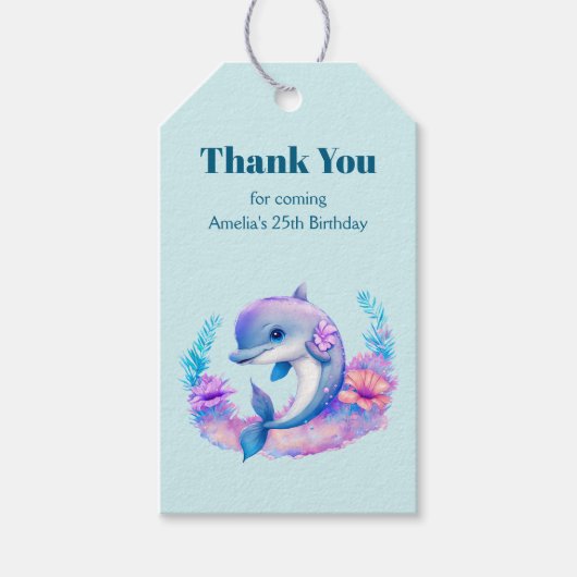 Niedliche Delphinkreatur Vielen Dank Geschenkanhänger (Vorderseite)