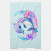 Niedliche Delphinmeerkreatur Geschirrtuch (Vertikal)