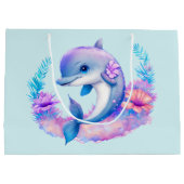 Niedliche Delphinmeerkreatur Große Geschenktüte (Rückseite)
