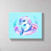Niedliche Delphinmeerkreatur Leinwanddruck (Vorderseite)