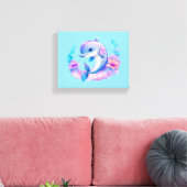 Niedliche Delphinmeerkreatur Leinwanddruck (Insitu (Wohnzimmer))