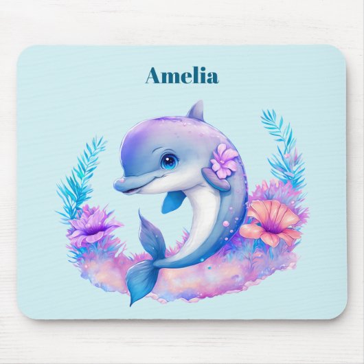 Niedliche Delphinmeerkreatur Mousepad (Vorne)
