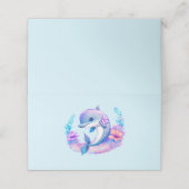 Niedliche Delphinmeerkreatur Platzkarte (Außenseite Aufgefaltet)