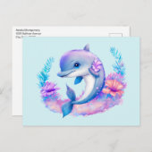 Niedliche Delphinmeerkreatur Postkarte (Vorne/Hinten)