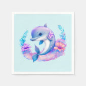 Niedliche Delphinmeerkreatur Serviette (Vorderseite)