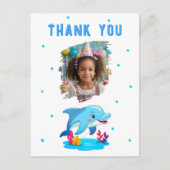 Niedliche Delphintiere Geburtstag Kind 2 Foto Postkarte (Vorderseite)