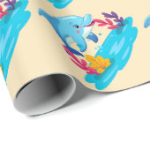 Niedliche Delphintiere Kindergeburtstag Party Geschenkpapier (Rolleneckpunkt)