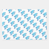 Niedliche Delphintiere Kindergeburtstag Party Geschenkpapier Set (Vorderseite)