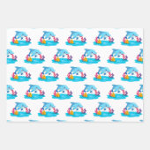 Niedliche Delphintiere Kindergeburtstag Party Geschenkpapier Set (Vorderseite 2)