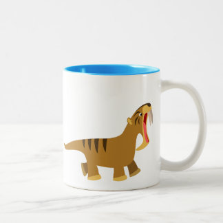 Niedliche den Mund aufsperrende Mund Thylacosmilus Zweifarbige Tasse