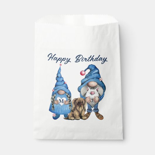 Niedliche Denim-Gnome Geschenktütchen (Vorderseite)