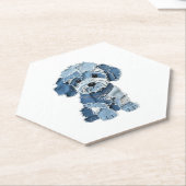 Niedliche Denim Patchwork Hundelabbildung Untersetzer (angewinkelt)
