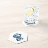 Niedliche Denim Patchwork Hundelabbildung Untersetzer (Vor Ort)
