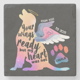 Niedliche Design-Liebe für Dog Pet Memorial Waterc Steinuntersetzer