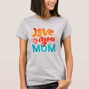 Niedliche Design Text-Liebe Mama mit Herz T-Shirt