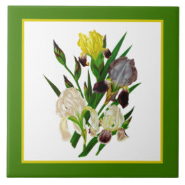 niedliche deutsche Irisblütendekoration Vintag Fliese