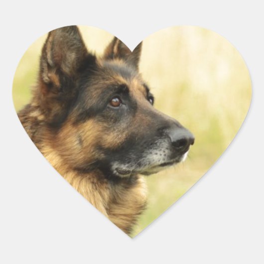 Niedliche deutsche Schäferkleber Herz-Aufkleber (Vorderseite)