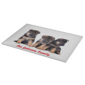 Niedliche Deutsche Schäferwelpen Personalisiert Schneidebrett (Ecke)