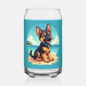 Niedliche Deutscher Schäferhund Welpe Beach Illust Dosenglas (Rückseite)