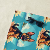 Niedliche Deutscher Schäferhund Welpe Beach Illust Strandtuch (Beispiel)