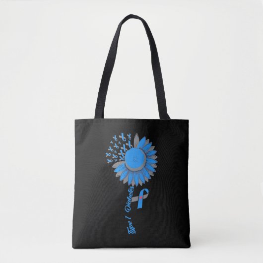 Niedliche diabetische Sonnenblume Typ 1 Diabetes B Tasche (Vorderseite)