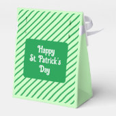 Niedliche Diagonal Streifen Grün und Weiß St Patri Geschenkschachtel (Rückseite)